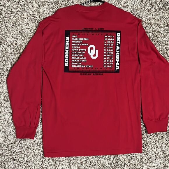 🔥🏈 OU OKLAHOMA SOONERS “NEW” 2007 Fiesta Bowl Long Sleeve - Not Vintage or AOP - Picture 2 of 6